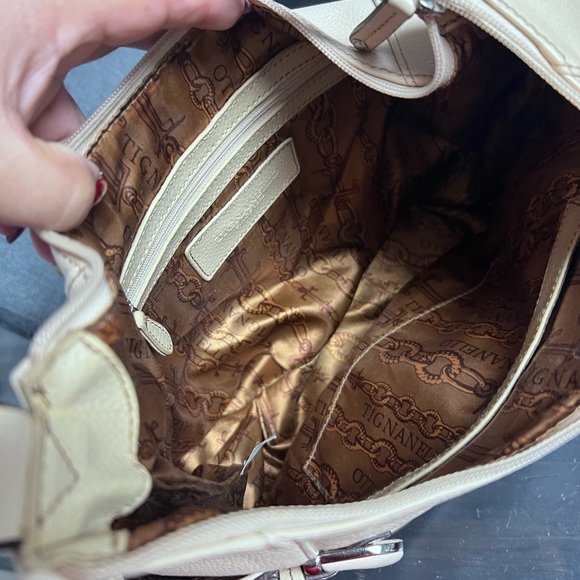 Tignanello Beige Leather Hobo Bag - Picture 9 of 10